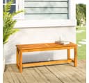 vidaXL Gartenbank 110x35x45 cm Massivholz Braun Bild 1