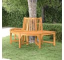 vidaXL Gartenbank Baumbank Halbrund Massivholz Eukalyptus Braun Bild 1