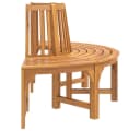 vidaXL Gartenbank Baumbank Halbrund Massivholz Eukalyptus Braun Bild 5