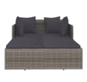 vidaXL Gartenliege Sonnenliege Grau Poly Rattan Bild 3