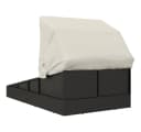 vidaXL Gartenliege mit Faltdach Schwarz PE-Rattan Bild 5