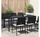 vidaXL Gartentisch Schwarz Poly-Rattan Bild 1