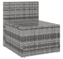 vidaXL Loungesofa Garten-Mittelsofas mit Kissen 2 Stk. Grau Poly Rattan Bild 4