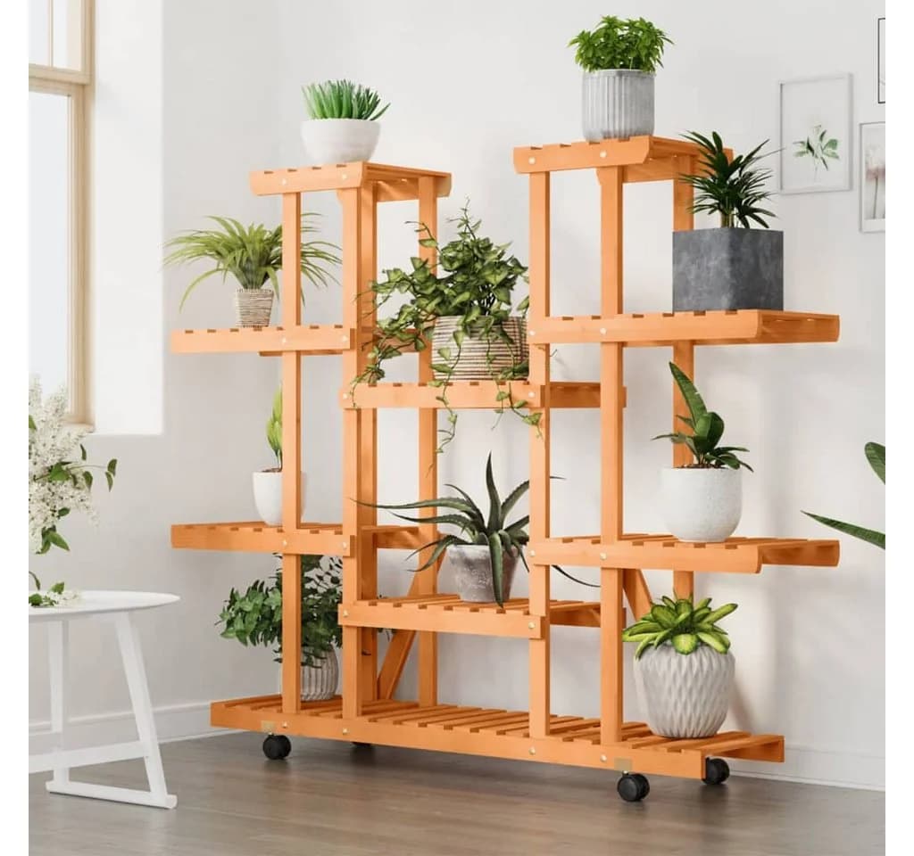vidaXL Blumenständer mit Rollen 110x25x115 cm Massivholz Tanne - Bild 3