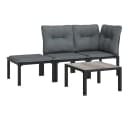vidaXL Gartenlounge-Set 4-tlg. Schwarz/Grau Poly Rattan Bild 2