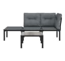 vidaXL Gartenlounge-Set 4-tlg. Schwarz/Grau Poly Rattan Bild 3