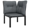 vidaXL Gartenlounge-Set 4-tlg. Schwarz/Grau Poly Rattan Bild 4