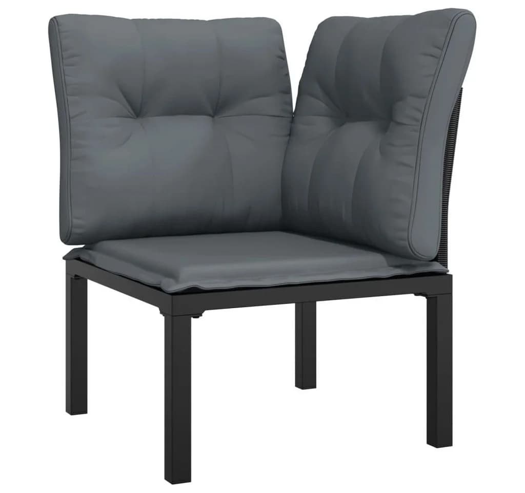 vidaXL Gartenlounge-Set 4-tlg. Schwarz/Grau Poly Rattan - Bild 4