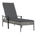 vidaXL Sonnenliege Grau Poly Rattan mit verstellbarer Rückenlehne Bild 2