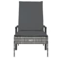 vidaXL Sonnenliege Grau Poly Rattan mit verstellbarer Rückenlehne Bild 3