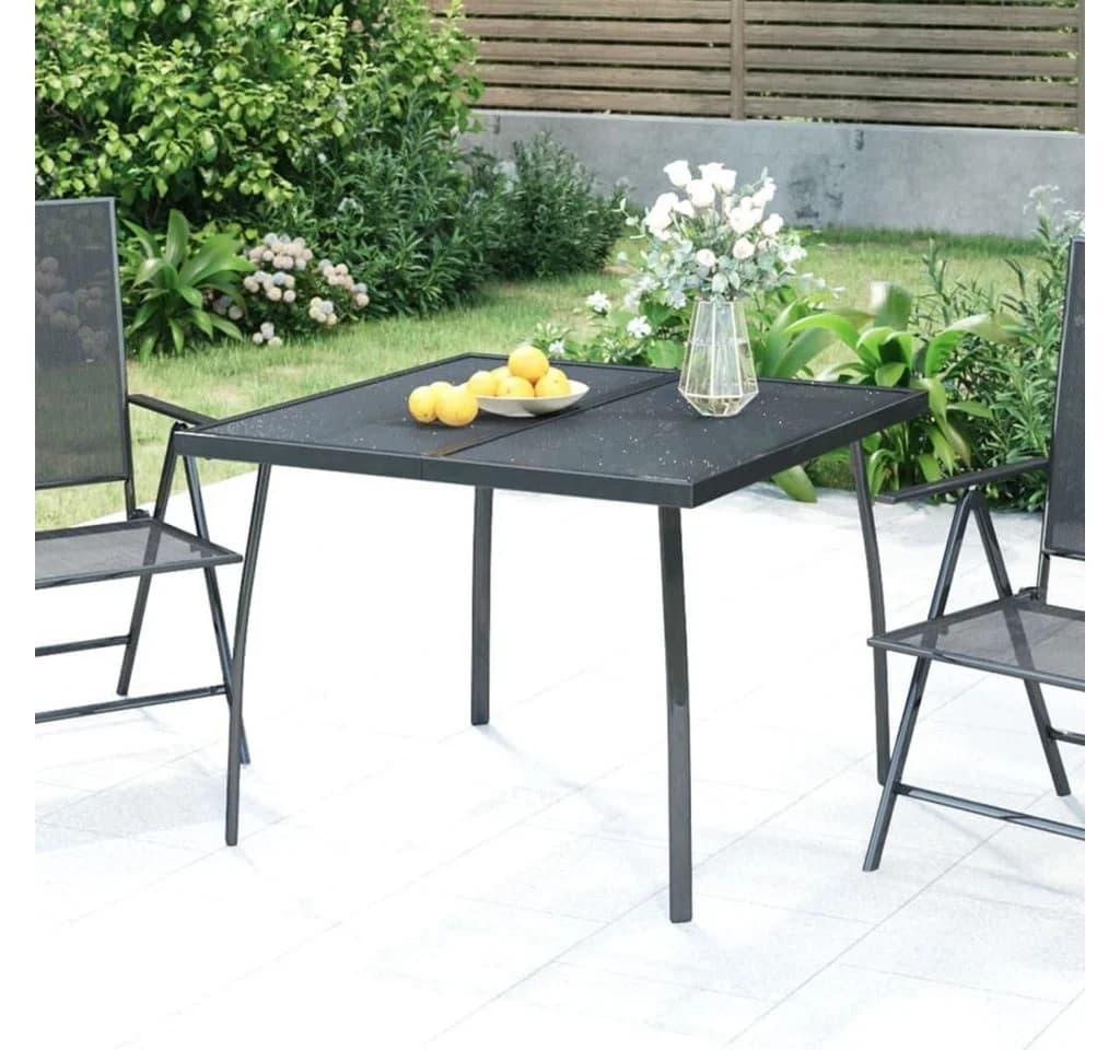 vidaXL Gartentisch Anthrazit Stahlgitter