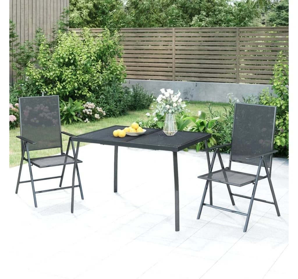 vidaXL Gartentisch Anthrazit Stahlgitter