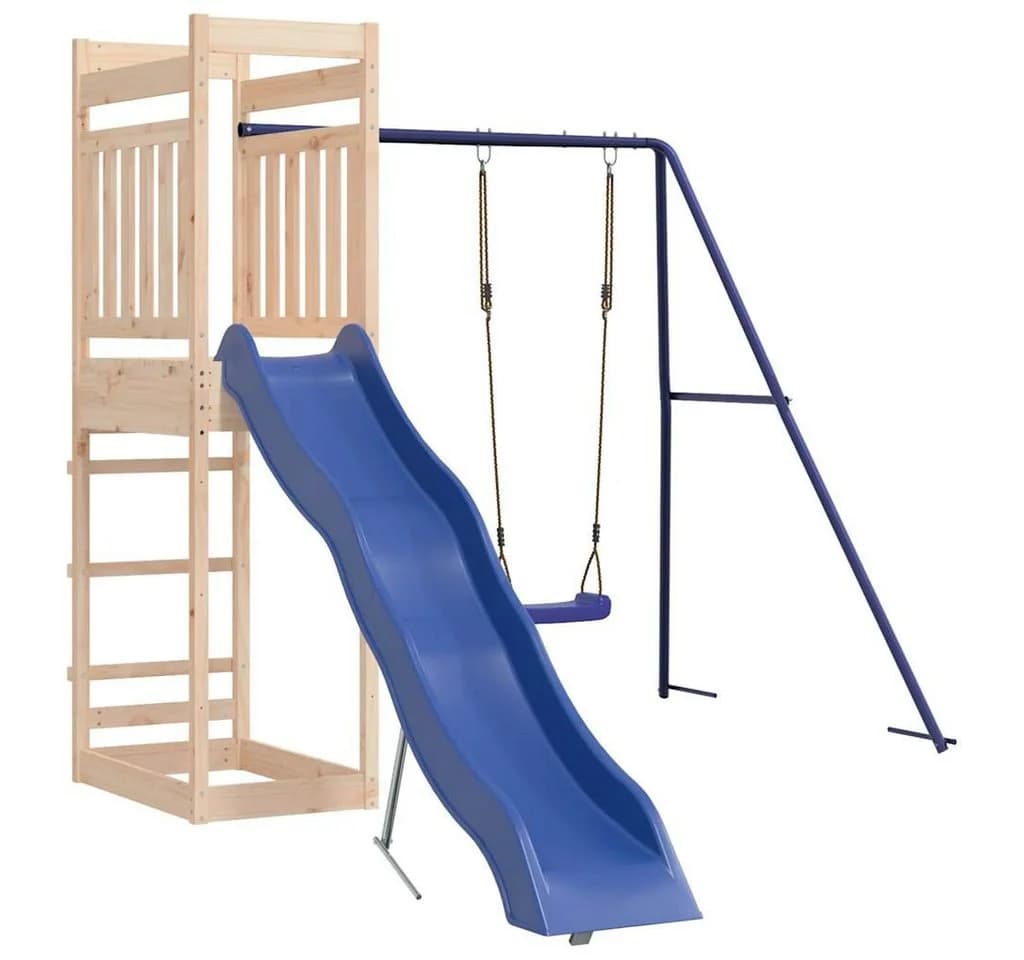 vidaXL Spielturm aus Massivholz Kiefer mit Rutsche und Schaukel - Bild 4