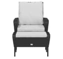 vidaXL Gartenstuhl mit Fußhocker Schwarz Poly Rattan Bild 3