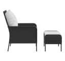 vidaXL Gartenstuhl mit Fußhocker Schwarz Poly Rattan Bild 4
