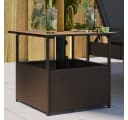 vidaXL Gartentisch mit Schirmloch Braun Poly Rattan Bild 1