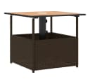 vidaXL Gartentisch mit Schirmloch Braun Poly Rattan Bild 2