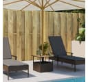 vidaXL Gartentisch mit Schirmloch Braun Poly Rattan Bild 3