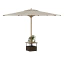 vidaXL Gartentisch mit Schirmloch Braun Poly Rattan Bild 4
