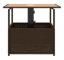vidaXL Gartentisch mit Schirmloch Braun Poly Rattan Bild 5