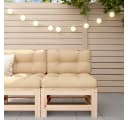 vidaXL Mittelsofa mit Kissen Massivholz Kiefer Beige Bild 1