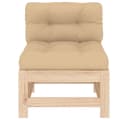 vidaXL Mittelsofa mit Kissen Massivholz Kiefer Beige Bild 3