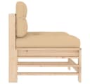 vidaXL Mittelsofa mit Kissen Massivholz Kiefer Beige Bild 4