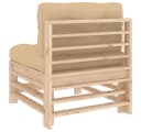 vidaXL Mittelsofa mit Kissen Massivholz Kiefer Beige Bild 5