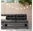 vidaXL Garten-Mittelsofa Grau Massivholz Kiefer Bild 1