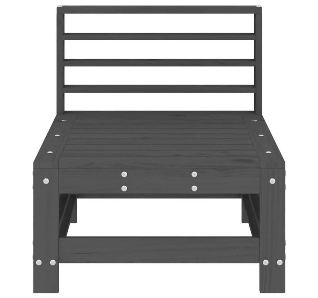 vidaXL Garten-Mittelsofa Grau Massivholz Kiefer - Bild 4