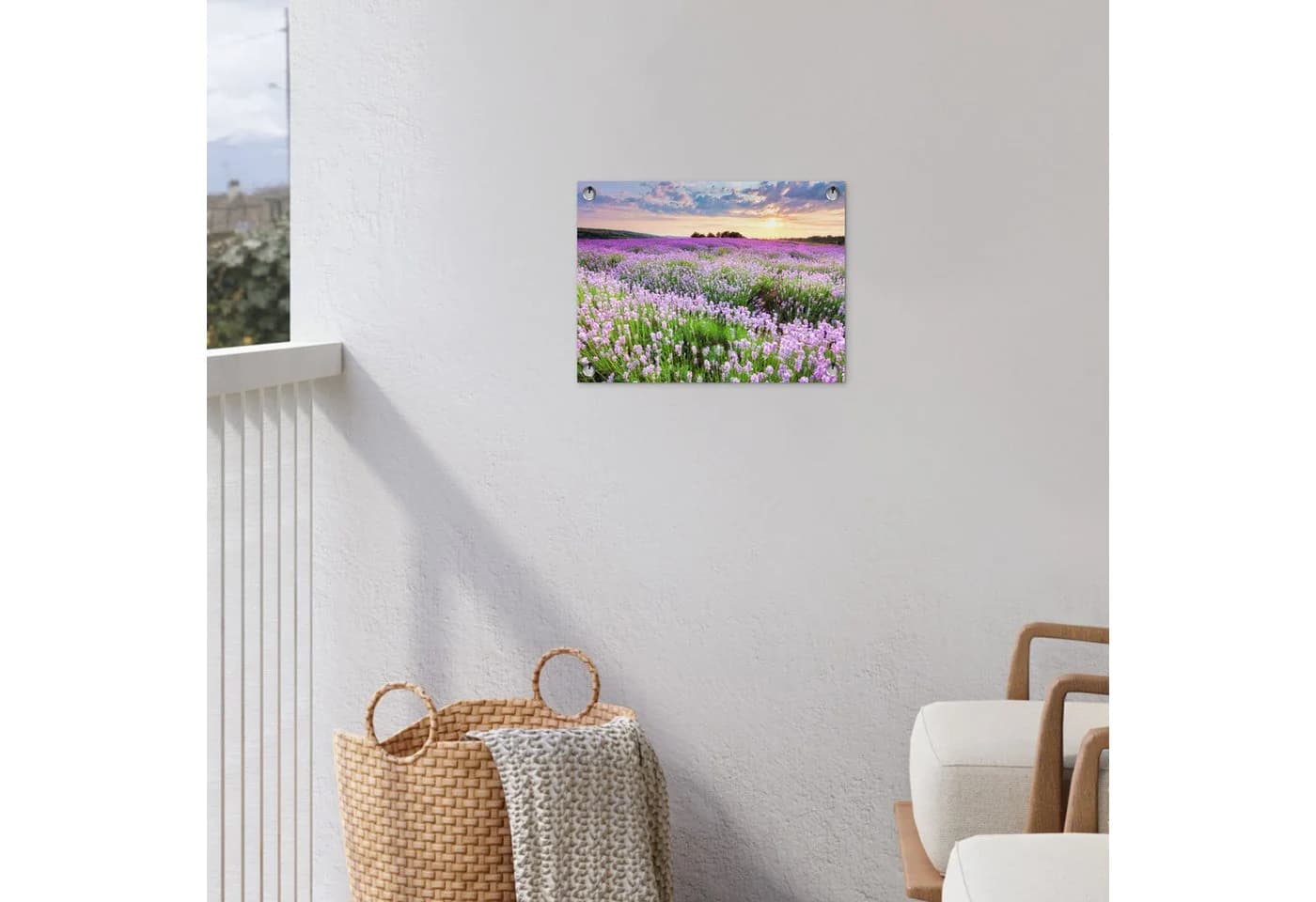 OnlyWow Gartenposter Lavendel Lila Blumen PVC 40x30 cm