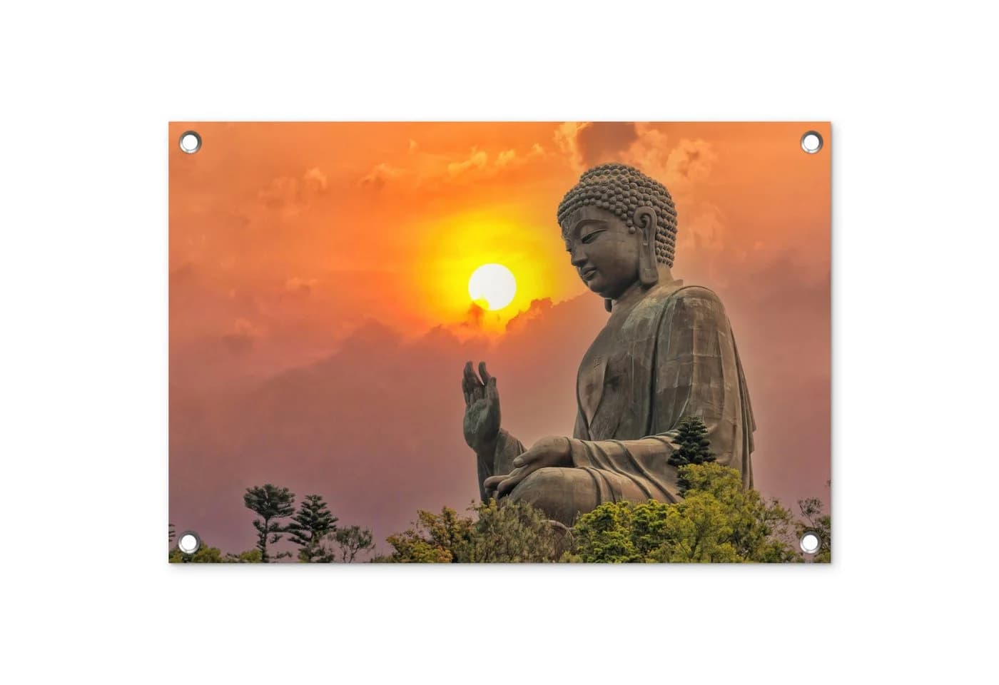 OnlyWow Gartenposter Buddha Sonnenuntergang PVC - Bild 2