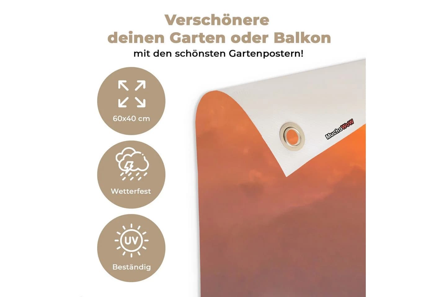 OnlyWow Gartenposter Buddha Sonnenuntergang PVC - Bild 3