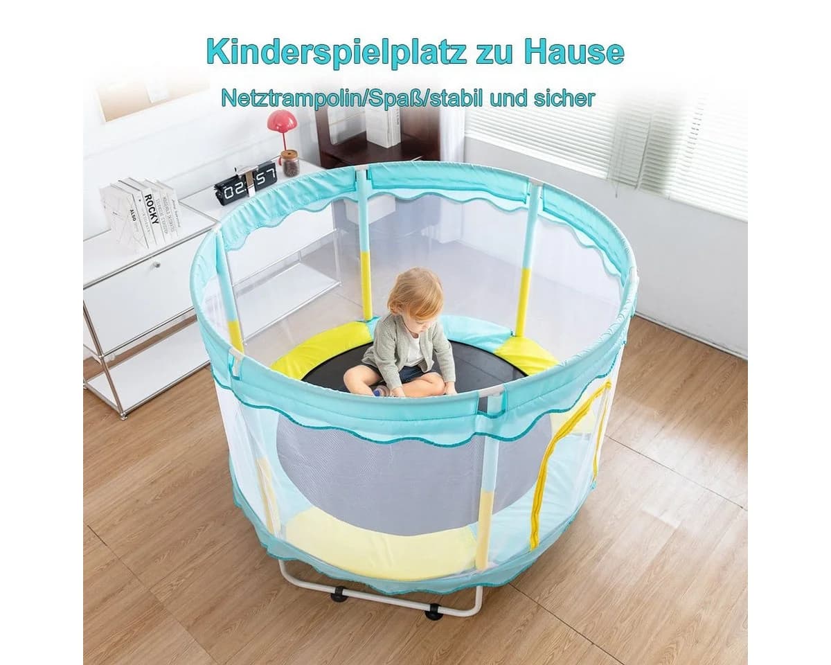 FOXSPORT Kindertrampolin mit Sicherheitsnetz Blau 150 kg - Bild 3