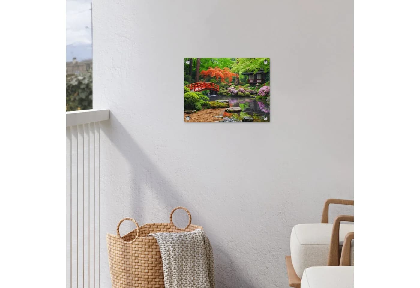 OnlyWow Gartenposter Japanischer Garten PVC 40x30 cm