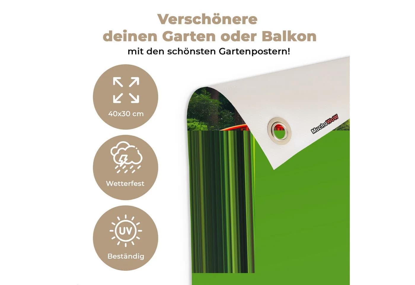 OnlyWow Gartenposter Japanischer Garten PVC 40x30 cm - Bild 3
