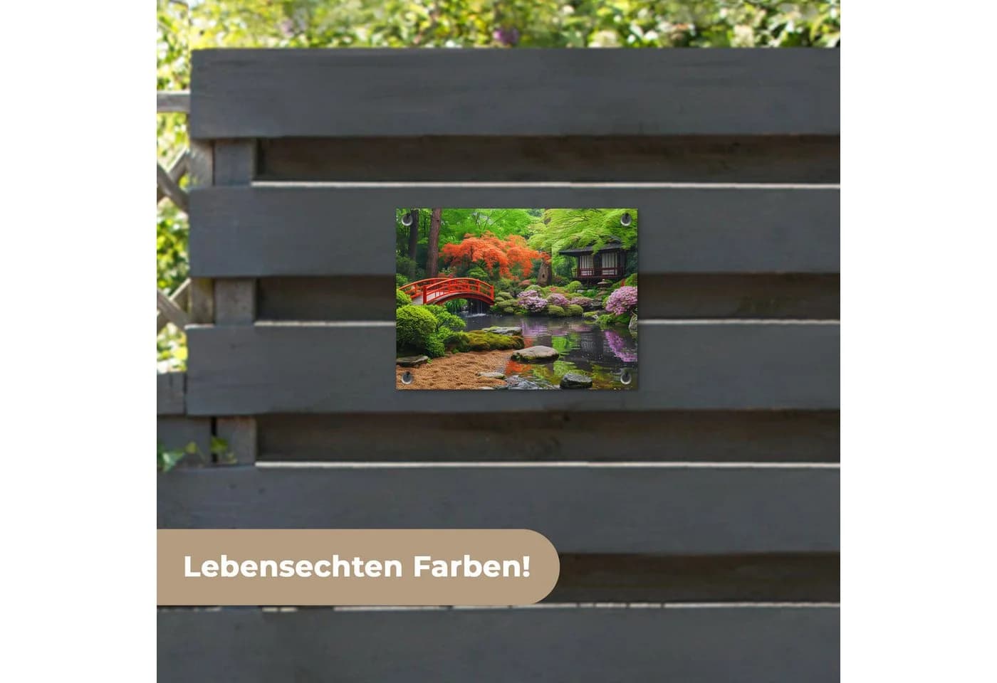 OnlyWow Gartenposter Japanischer Garten PVC 40x30 cm - Bild 4