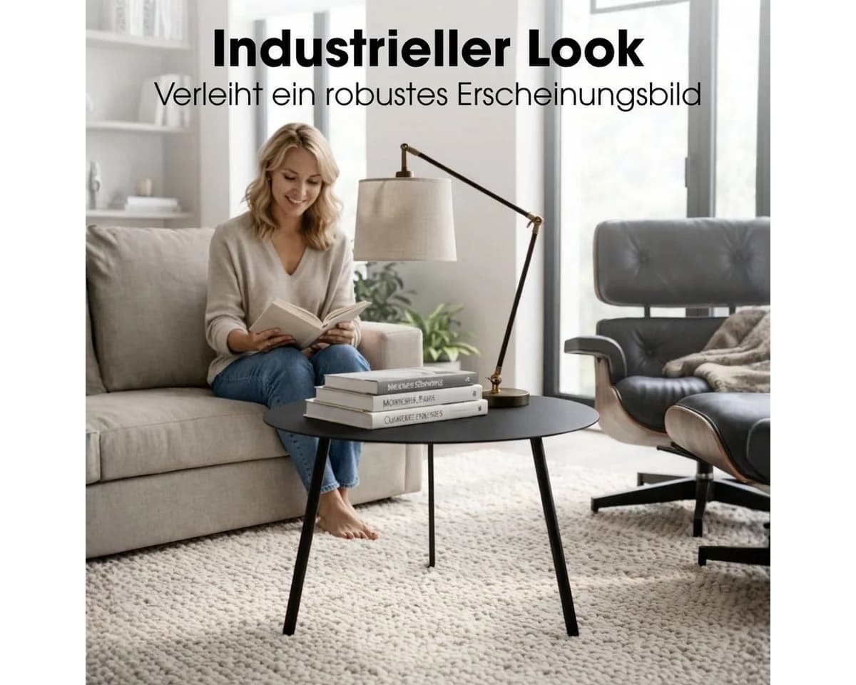 Mica Decorations Seattle Beistelltisch Schwarz Industrieller Look - Bild 5