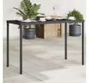 vidaXL Gartentisch mit Glasplatte Schwarz Polyrattan Bild 1
