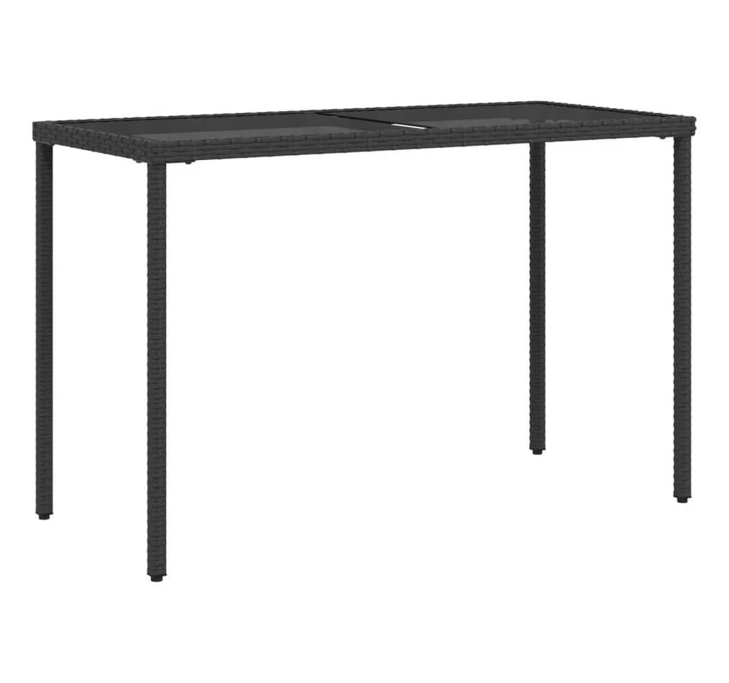 vidaXL Gartentisch mit Glasplatte Schwarz Polyrattan - Bild 2