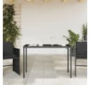 vidaXL Gartentisch mit Glasplatte Schwarz Polyrattan Bild 3