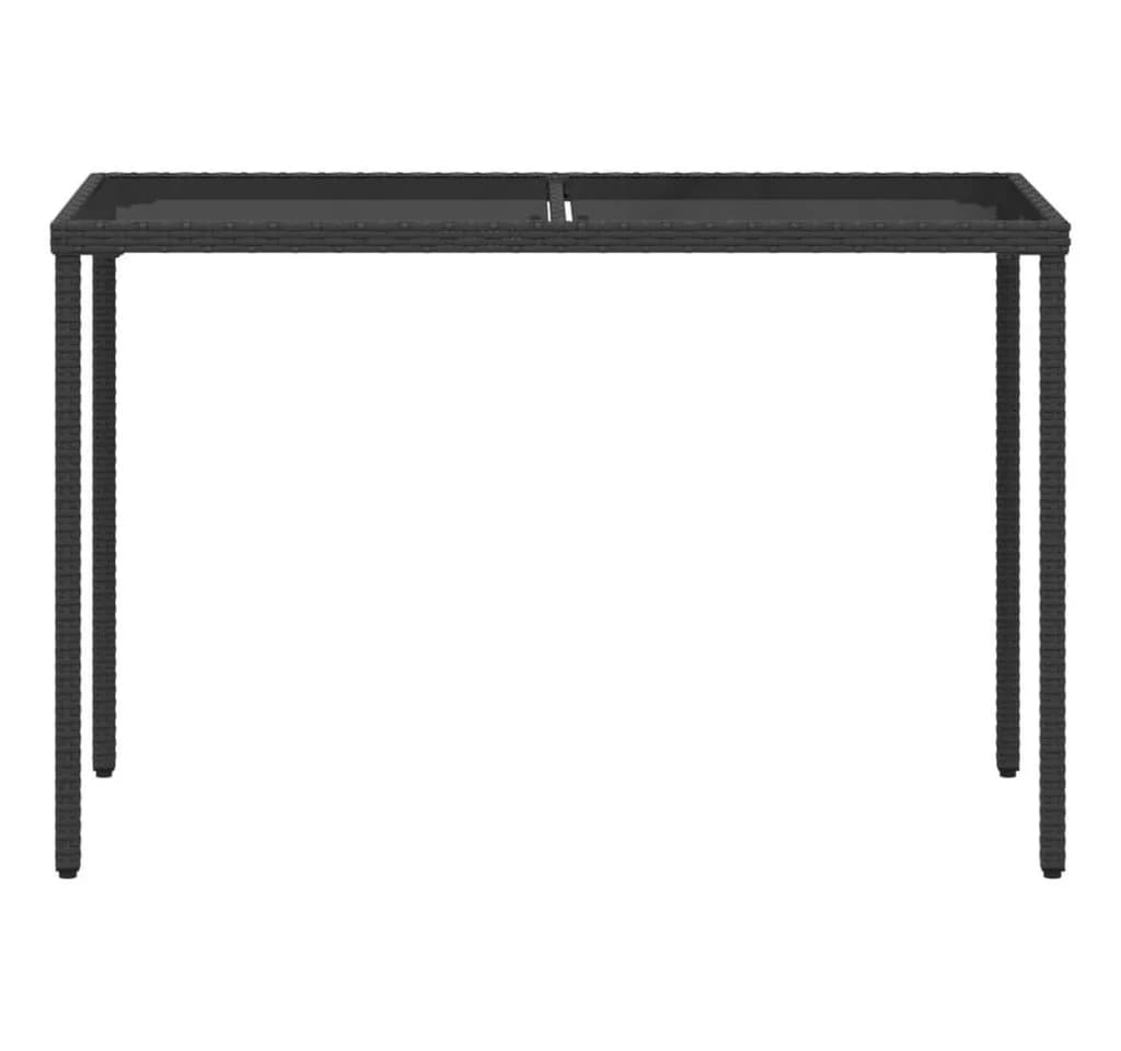 vidaXL Gartentisch mit Glasplatte Schwarz Polyrattan - Bild 4