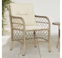 vidaXL Gartenstuhl-Set 2-tlg. Beige Poly Rattan mit Kissen Bild 1