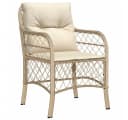vidaXL Gartenstuhl-Set 2-tlg. Beige Poly Rattan mit Kissen Bild 4