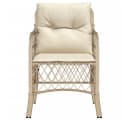 vidaXL Gartenstuhl-Set 2-tlg. Beige Poly Rattan mit Kissen Bild 5