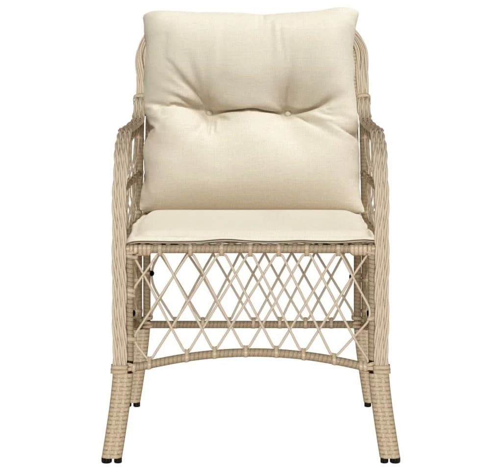 vidaXL Gartenstuhl-Set 2-tlg. Beige Poly Rattan mit Kissen - Bild 5