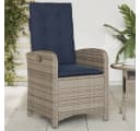 vidaXL Gartenstuhl 2er-Set Grau mit Kissen Verstellbar Poly Rattan Bild 3