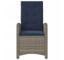 vidaXL Gartenstuhl 2er-Set Grau mit Kissen Verstellbar Poly Rattan Bild 5