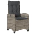 vidaXL Gartensessel Grau Verstellbar mit Kissen Poly Rattan Bild 2