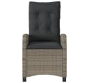 vidaXL Gartensessel Grau Verstellbar mit Kissen Poly Rattan Bild 4